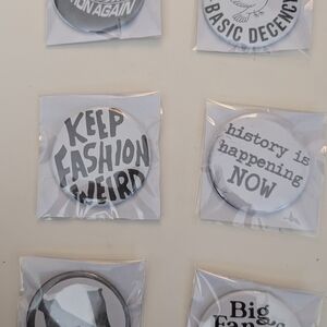 Button Pin Pack Political/Activism- Black & White